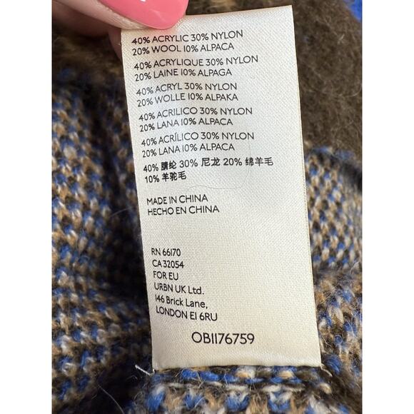 NWT Free People Wool Alpaca Blend Knit Poncho Sweater Medium Boho Cozy Fall - Picture 8 of 10